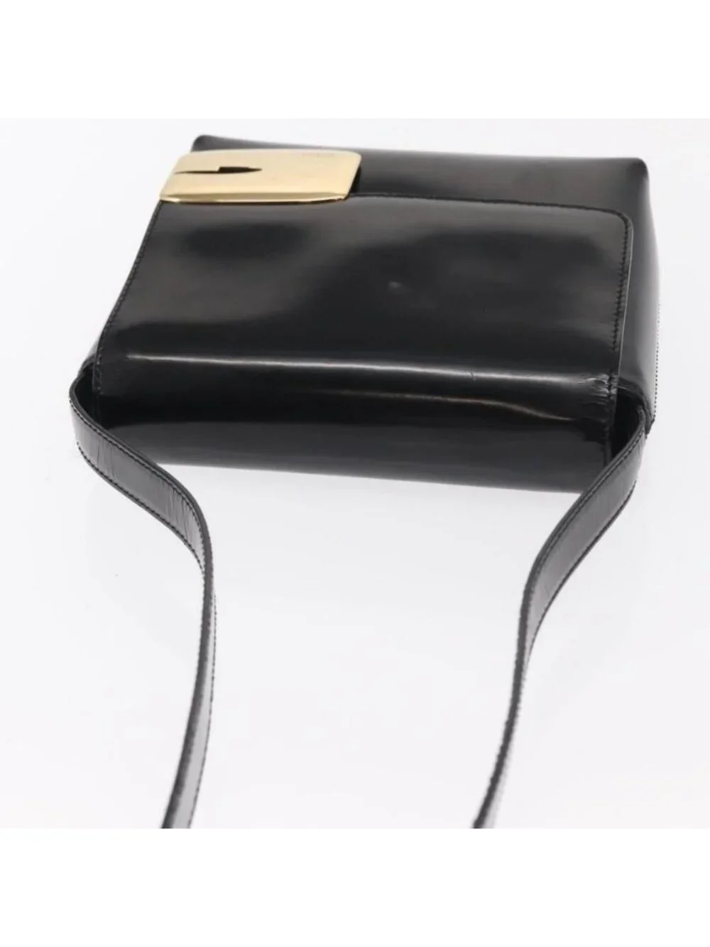 Authentic GUCCI Shoulder Bag Patent leather Black Gold 007 3444 0282 - Picture 13 of 16